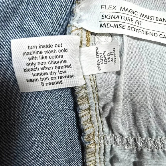 Lane Bryant Womens Plus Size 24 Mid- rise Boyfriend capri Blue Denim Jeans - Picture 11 of 11